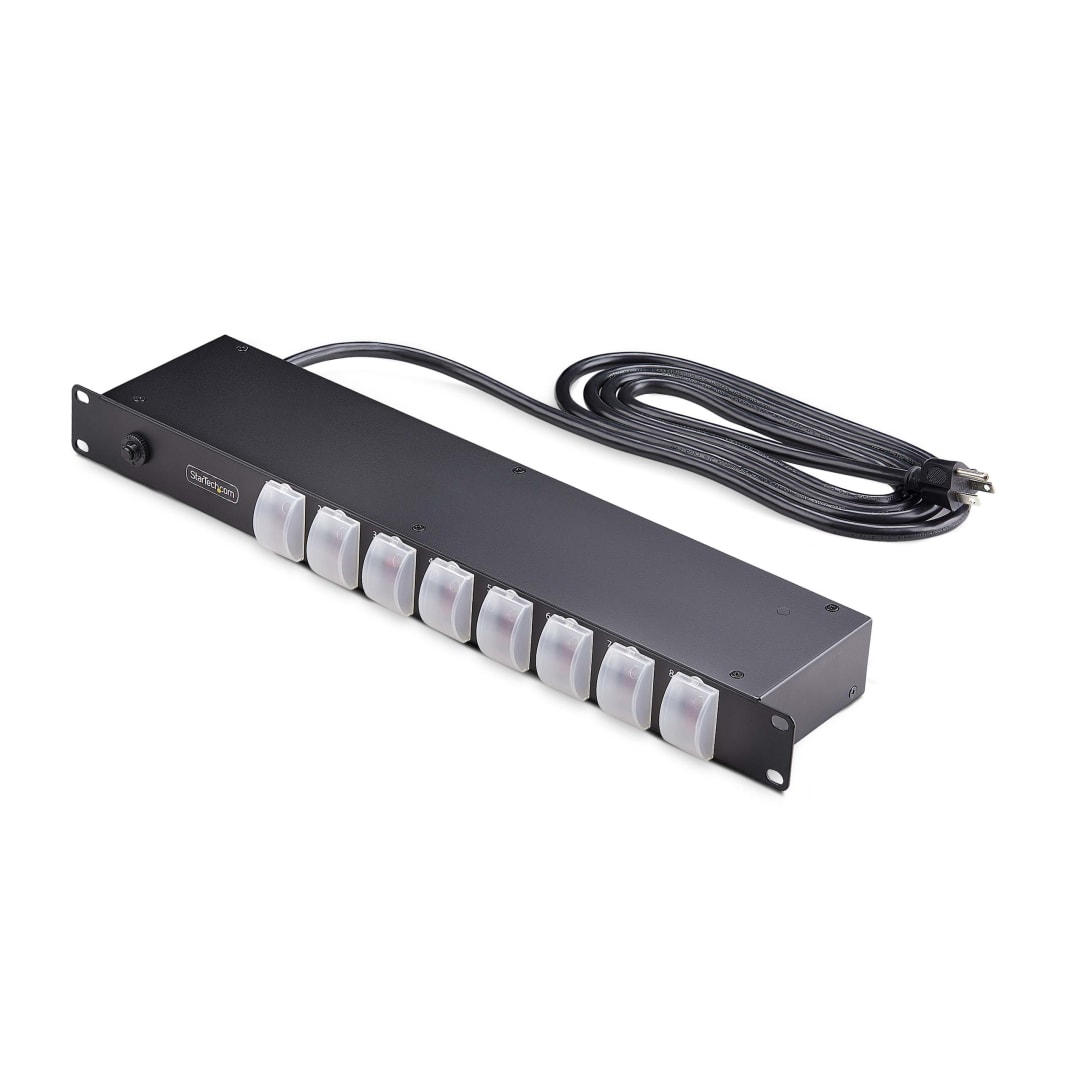 8 Port NEMA 5 15 Rack mountable PDU with switches circuit