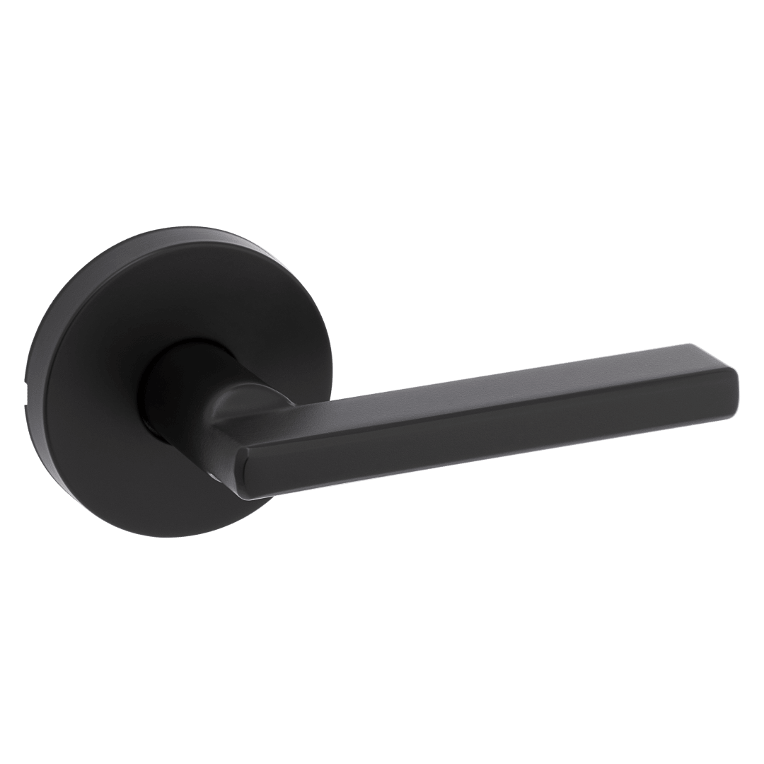 Halifax Round Hall/Closet Lever in Matte Black