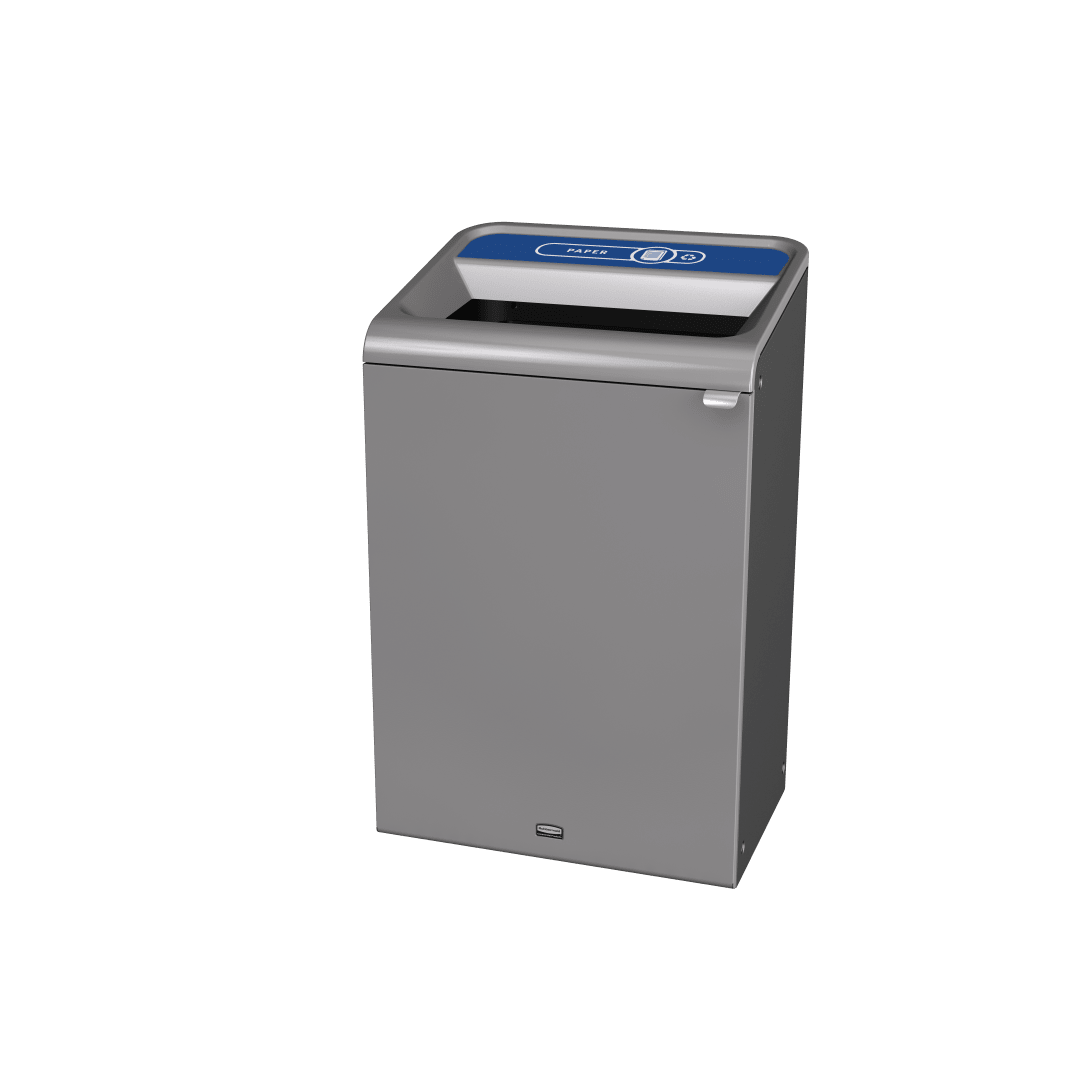Rubbermaid Commercial Products Configure™ 33 Gal 1-Stream Paper Trash Can, Grey Stenni