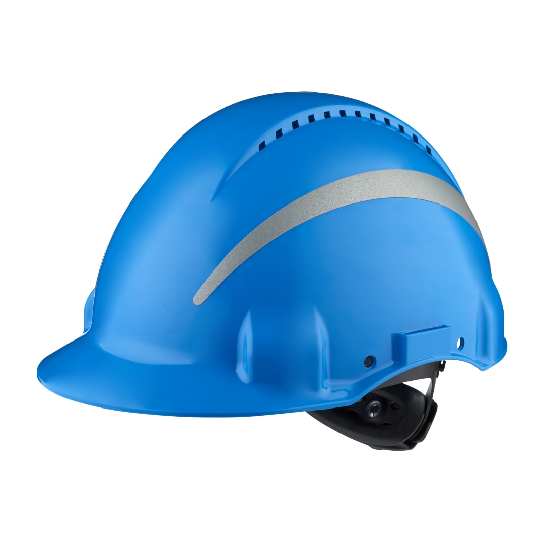 3M™ Sert Başlık, Uvicator, Mandallı, Havalandırmalı, Reflektif, Plastik Ter Bantlı, Mavi, G3000NUV-R-BB