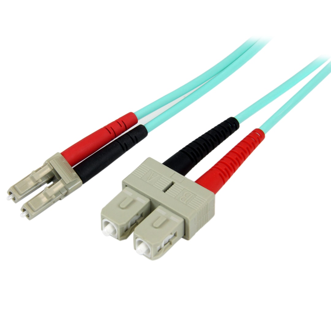 3m 10 Gb LC to SC MM LSZH Aqua Fiber Patch Cable