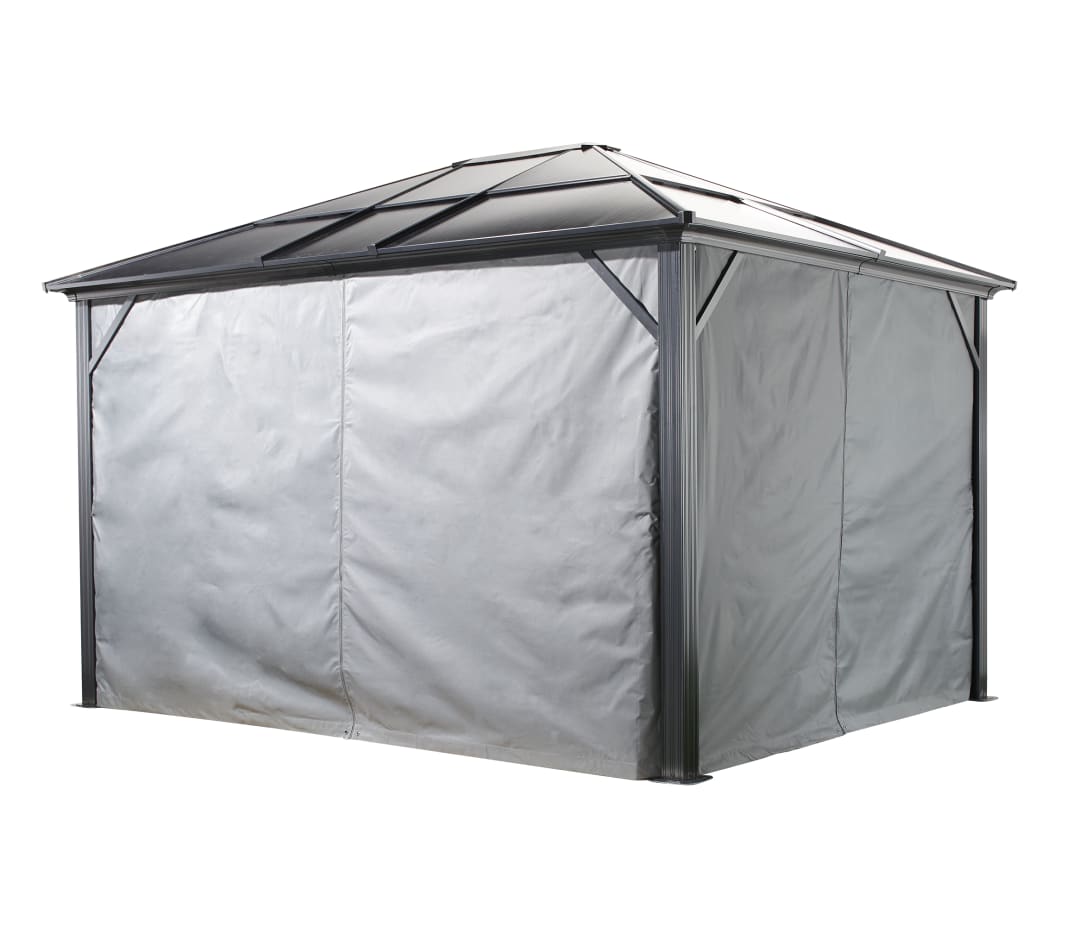 Sojag Meridien 10 x 14 x 7 ft Grey Curtains for Gazebo, Spun