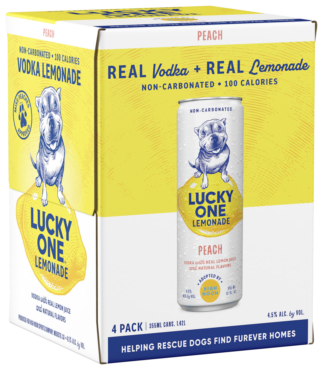 Lucky One Vodka Lemonade Peach 4 Pack 355ml Cans