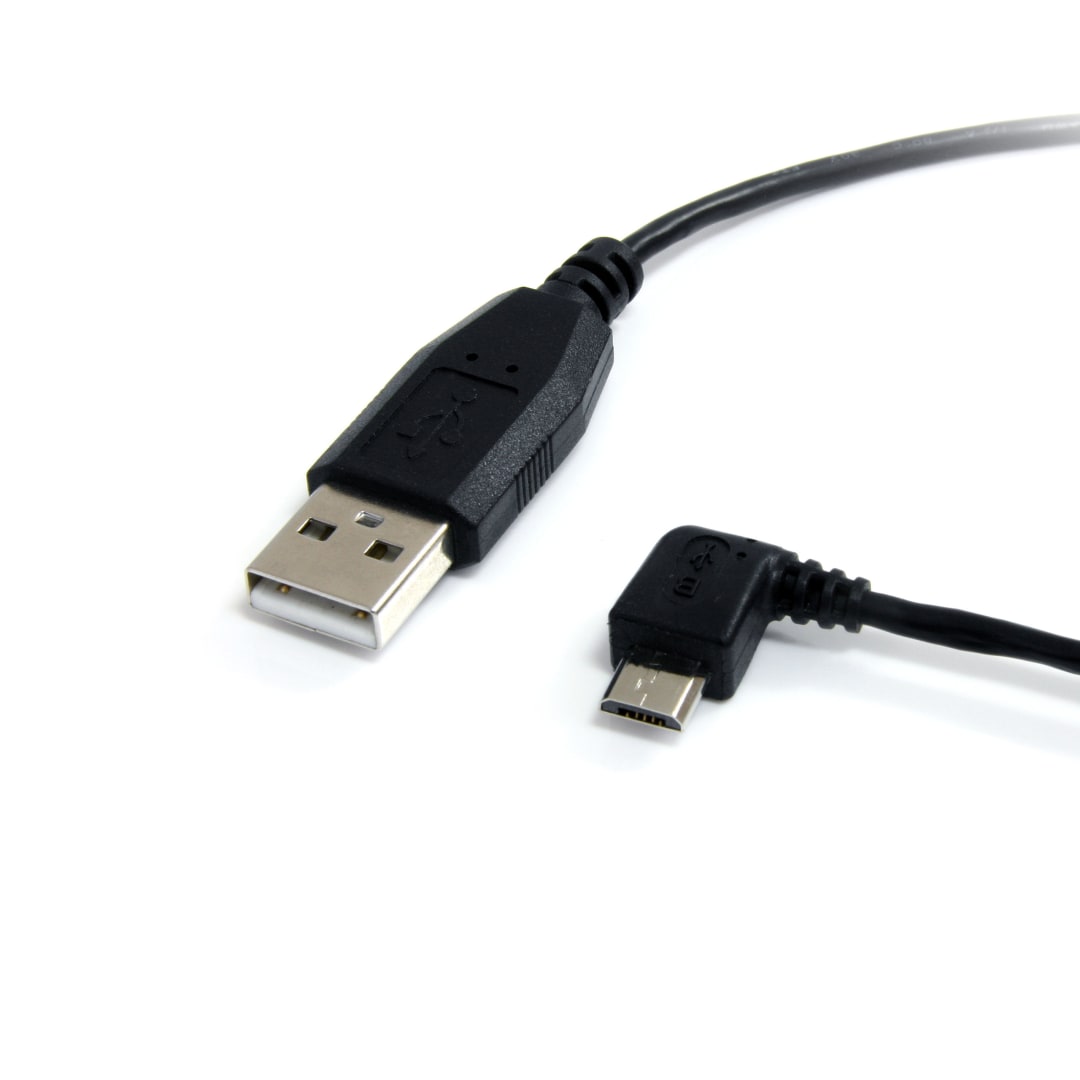 3 ft Micro USB Cable - A to Left Angle Micro B