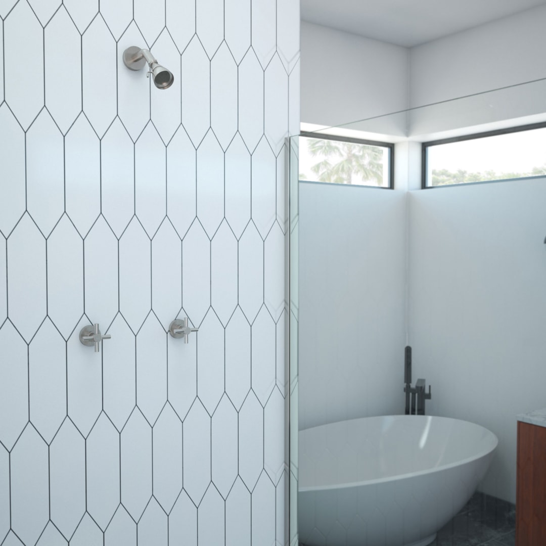 Coral 7 x 8 Shower Faucet Set, Brushed Nickel