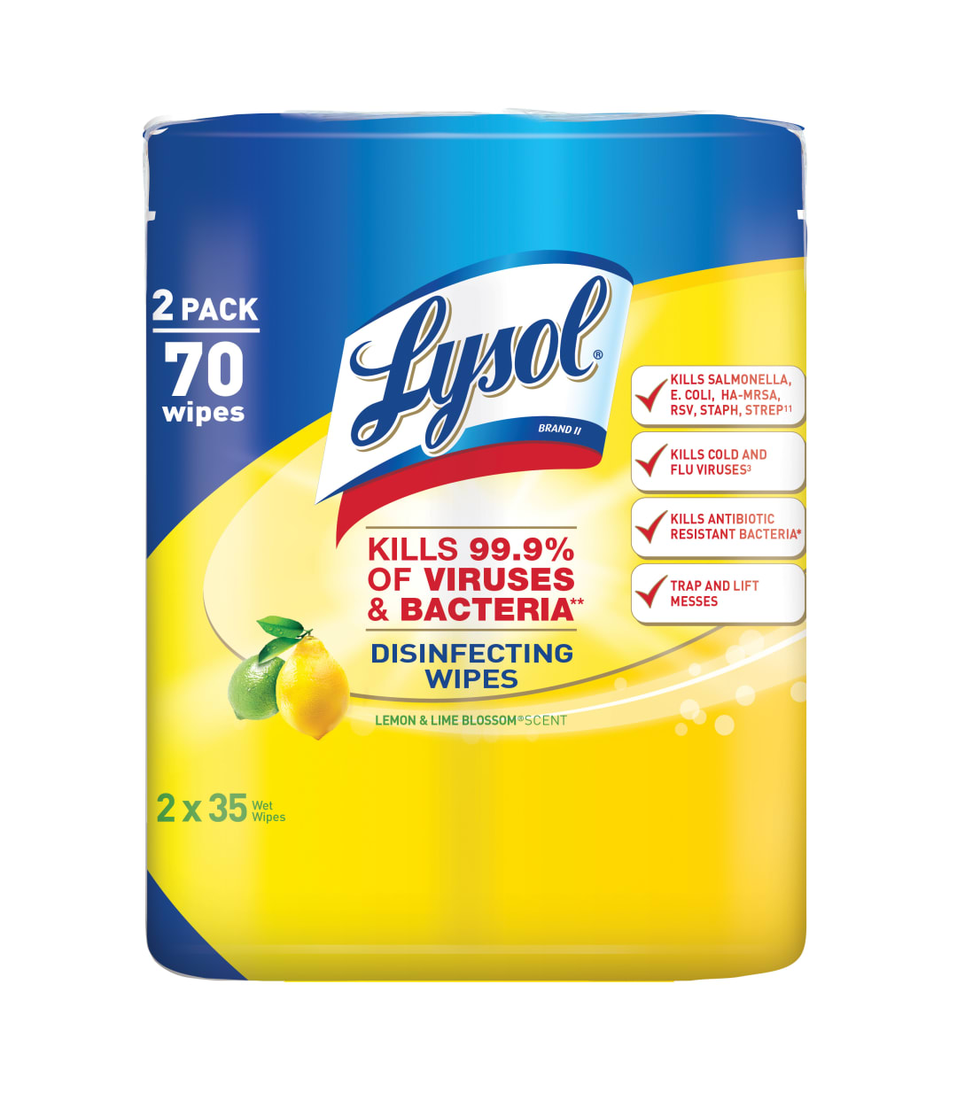 LYSOL® Disinfecting Wipes - Lemon & Lime Blossom 3/(2x35) ct.