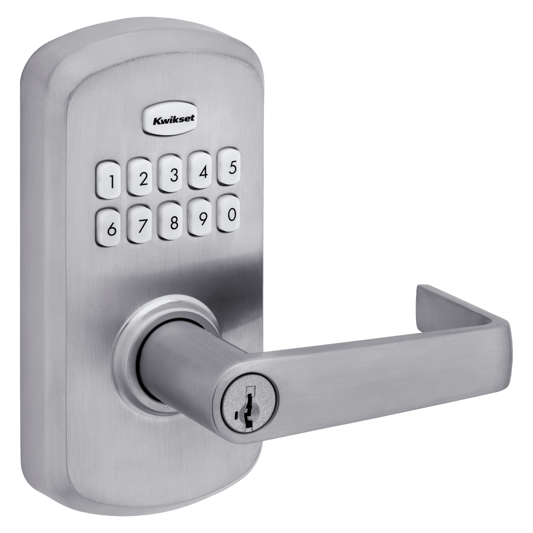 955 SmartCode™ Electronic Kingston Lever featuring SmartKey Security™ in Satin Chrome