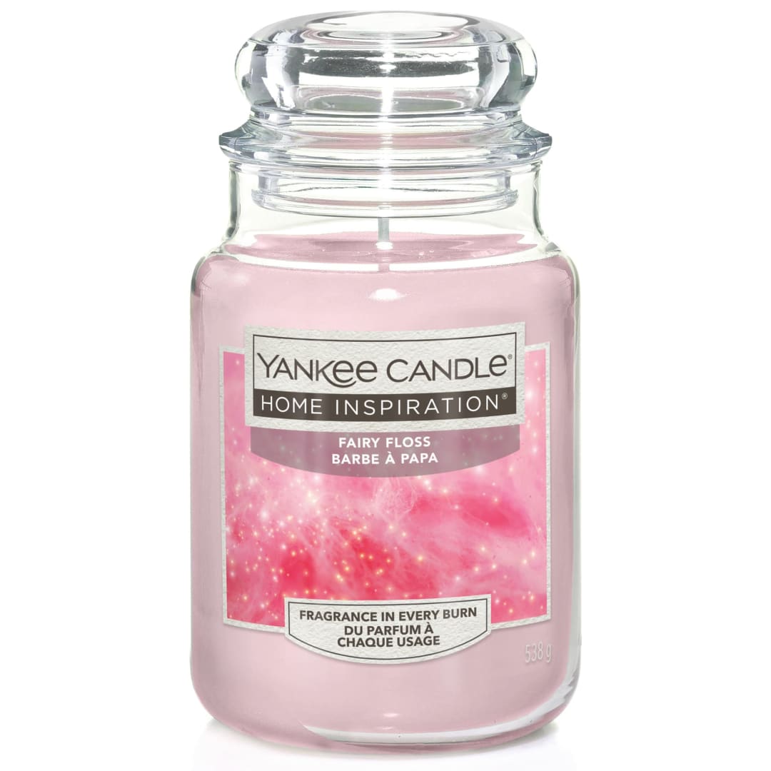 Yankee Candle® Home Inspiration Scented Candle | Fairy Floss Large Jar Candle | Burn Time: up to 150 Hours