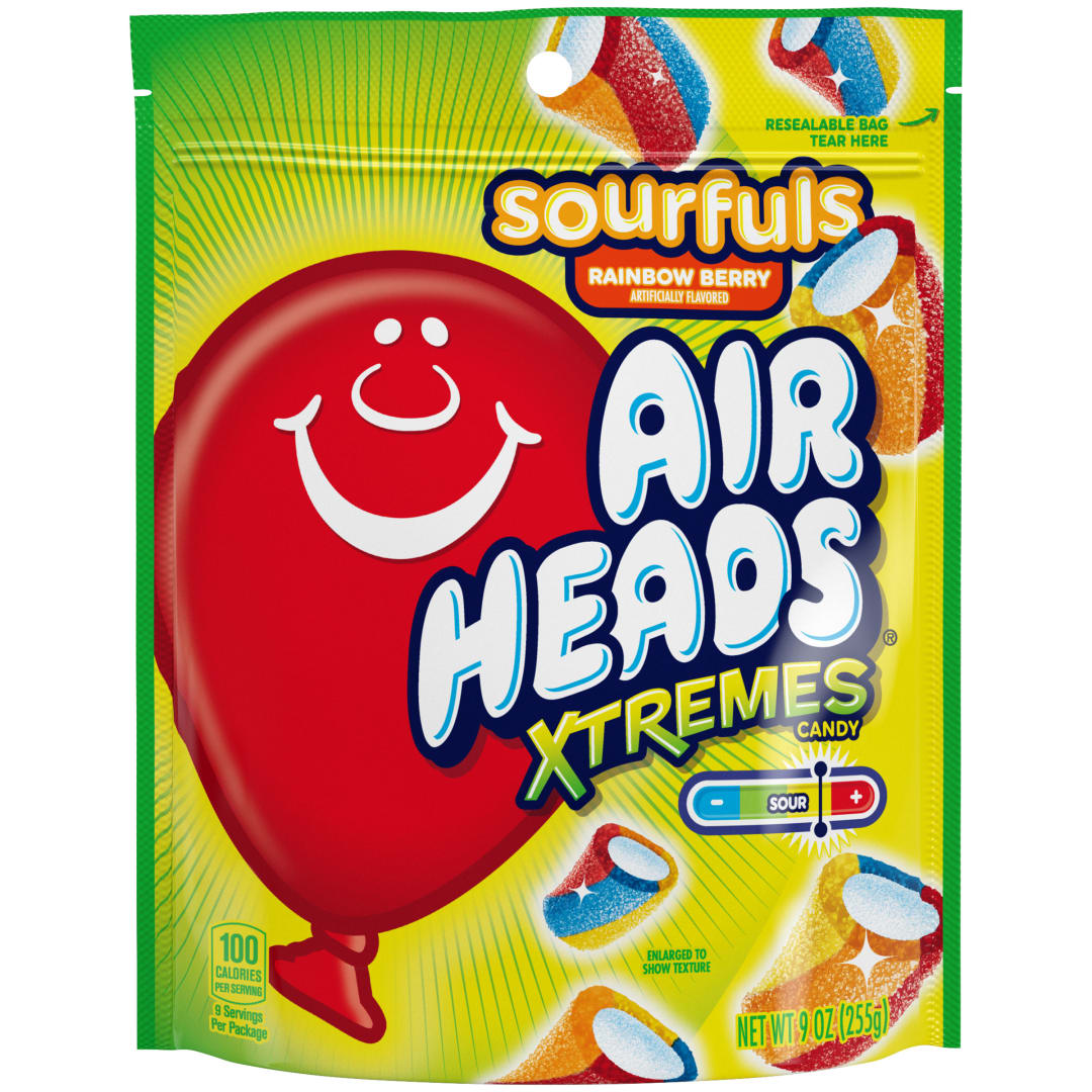 Airheads Xtremes Sourfuls Rainbow Berry 9 oz Stand Up Bag