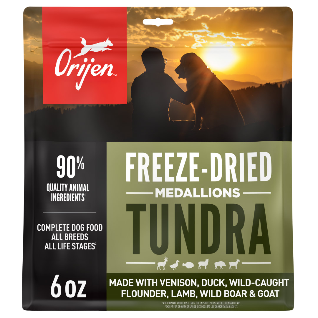 ORIJEN Grain Free High Protein Freeze Dried Dog Food & Topper Tundra Recipe