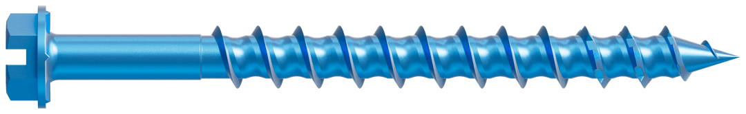 Simpson Strong-Tie TNT18214HB Titen Turbo™ — 3/16 in. x 2-1/4 in. Hex-Head Concrete and Masonry Screw, Blue (2000-Qty) (Pack of 48)
