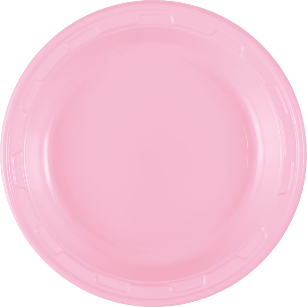Lovely Pink Solid Round 7" Plastic Dessert Plates, 50ct