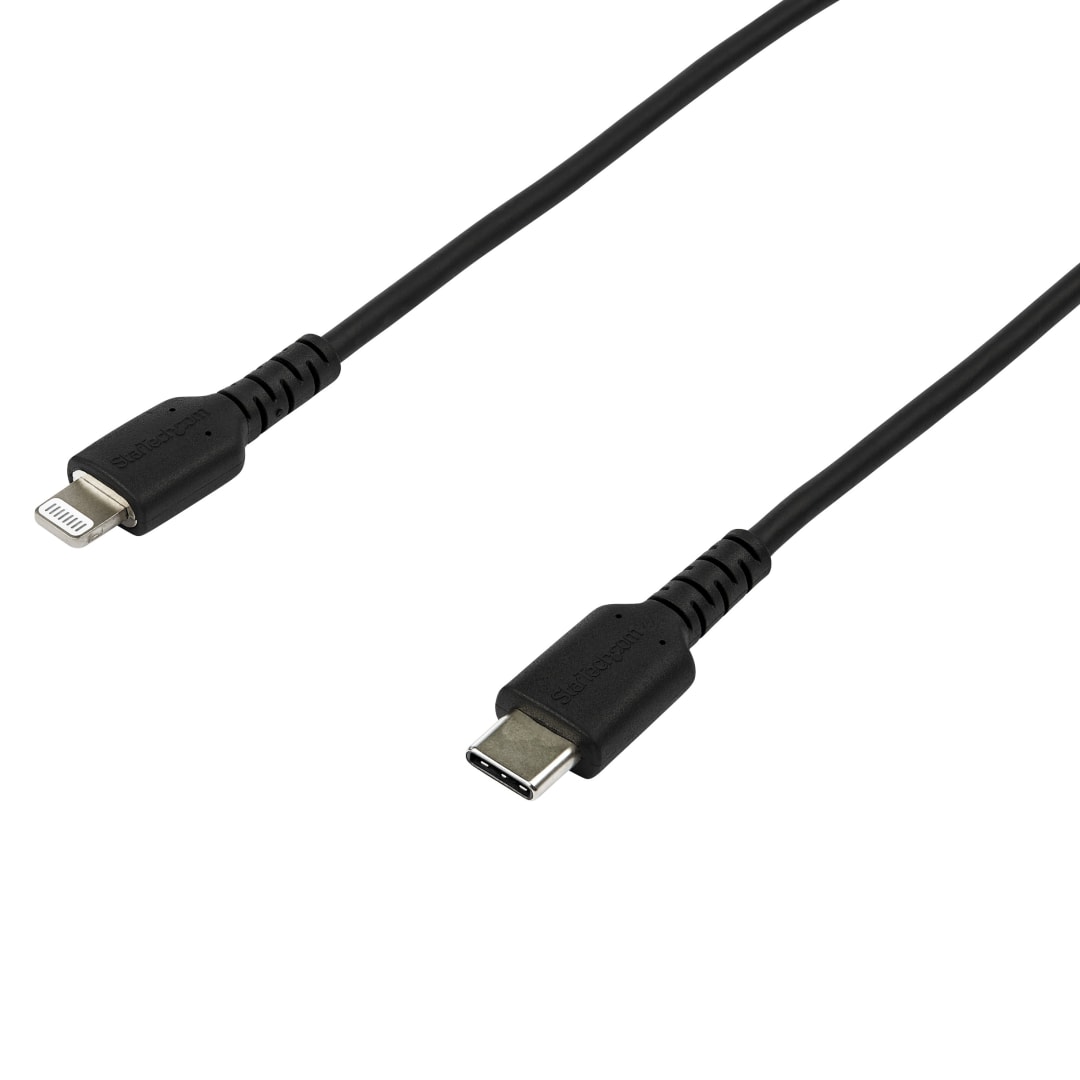 Rugged USB-C to Lightning Black Cable - 2m
