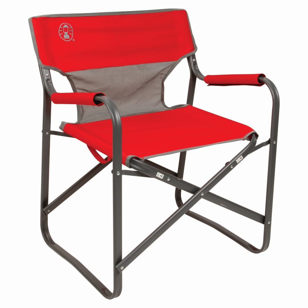Coleman Outpost Breeze Portable Folding Chair with Cooling Mesh Back, Outdoor Camping Chair, 300lb Capacity, Great for Tailgating and More