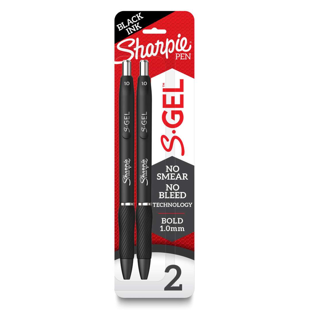 SHARPIE GEL 1.0MM 2CT BLACK