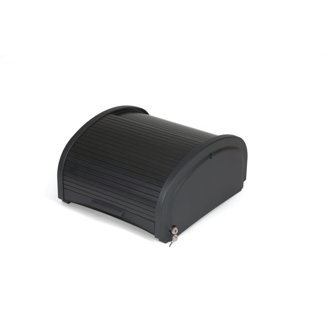 Executive Locking Security Hood for High Capacity Janitorial Cleaning Carts, Black