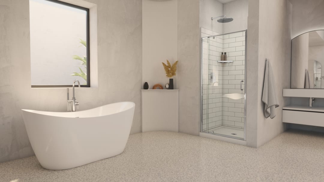 DreamLine Utile 36" L x 36" W Alcove Shower Kit, Metro Tux