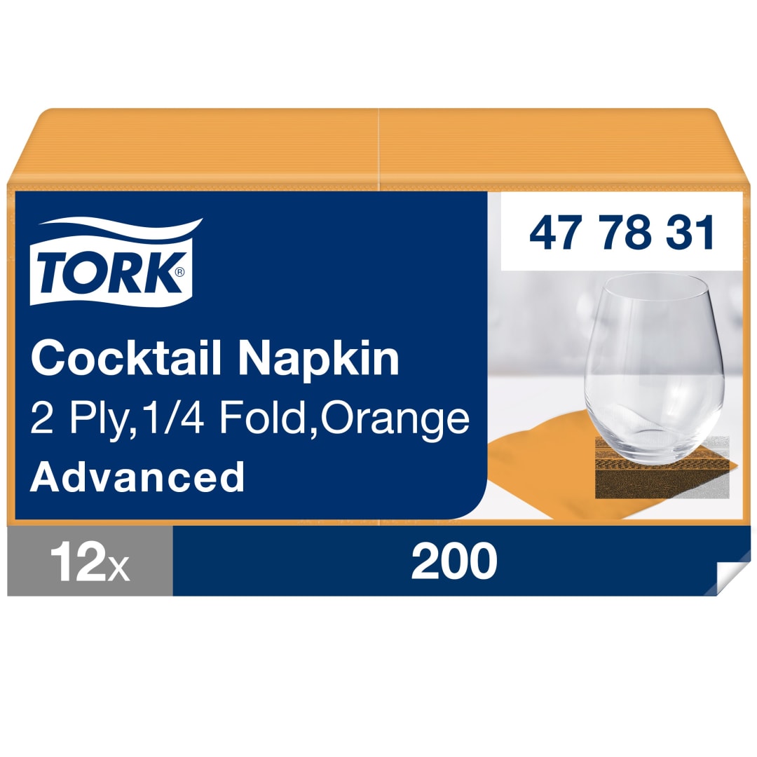 Tork Orange Cocktail Napkin