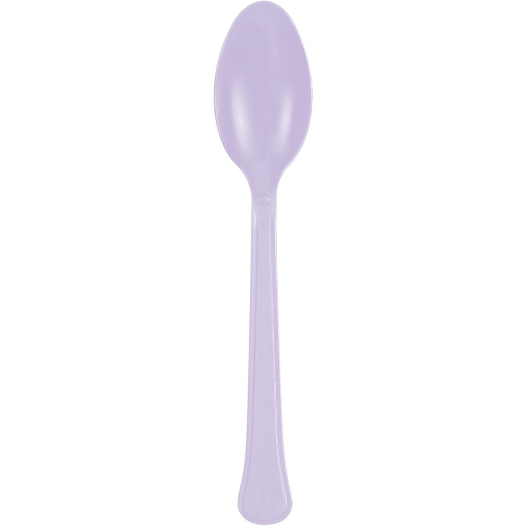 Lavender Solid Premium Plastic Spoons, 20ct