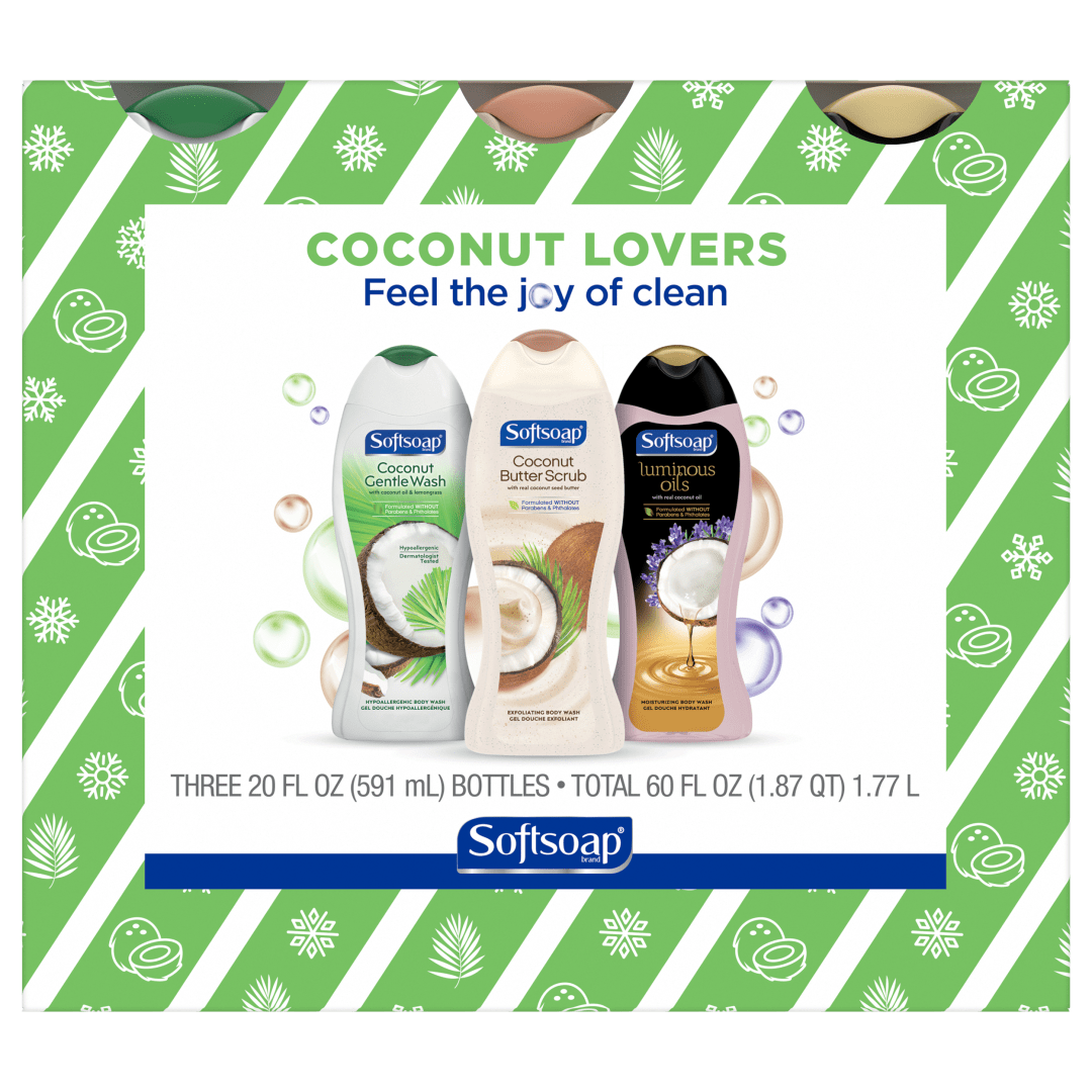 Softsoap Holiday Body Wash Gift Set, Coconut Lovers, 3 Pack