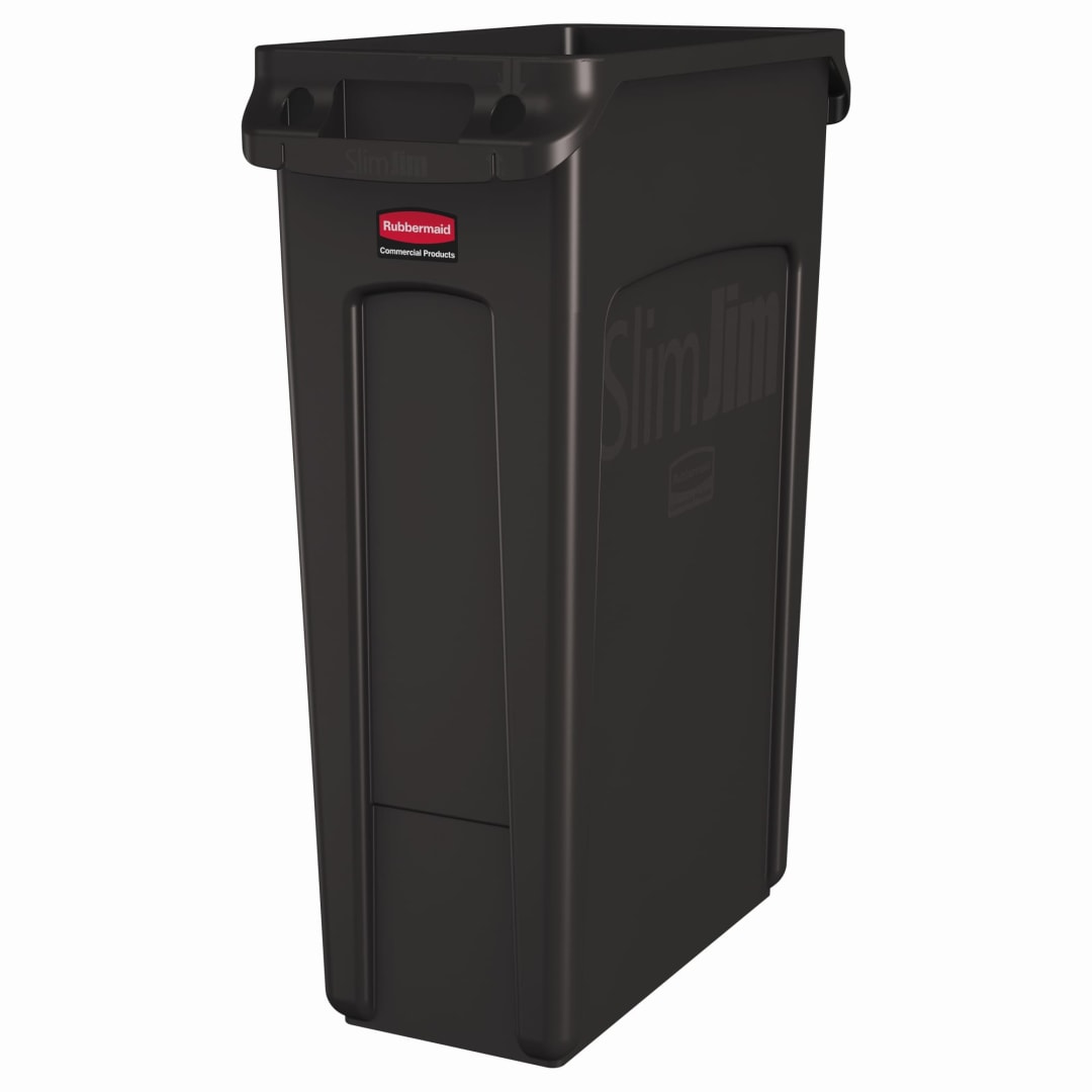 Rubbermaid Commercial Products SLIM JIM 23 GallonVented Trash Can , Brown