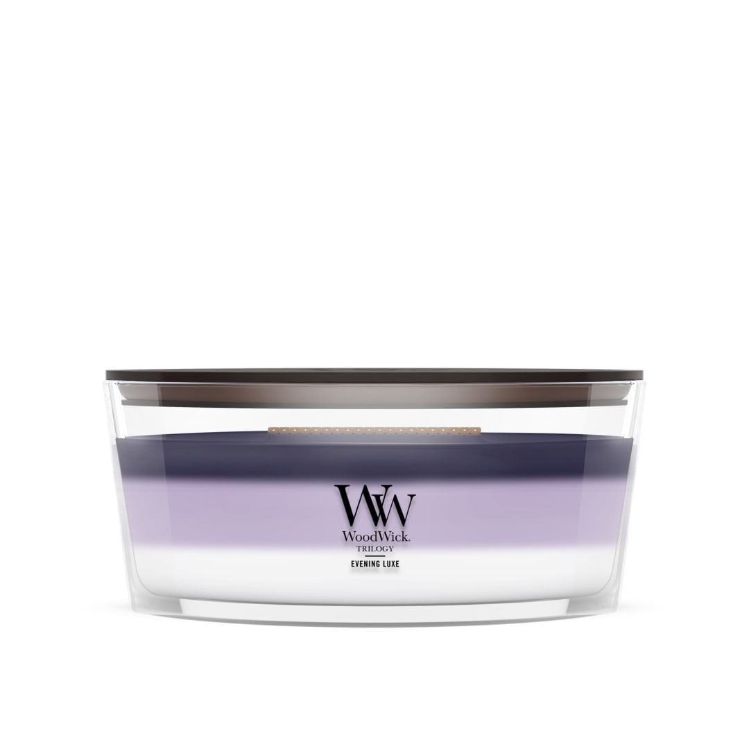 WoodWick® Evening Luxe Scented Ellipse Candle, Crackles at it Burns, Up to 50 hrs burn time, 16oz