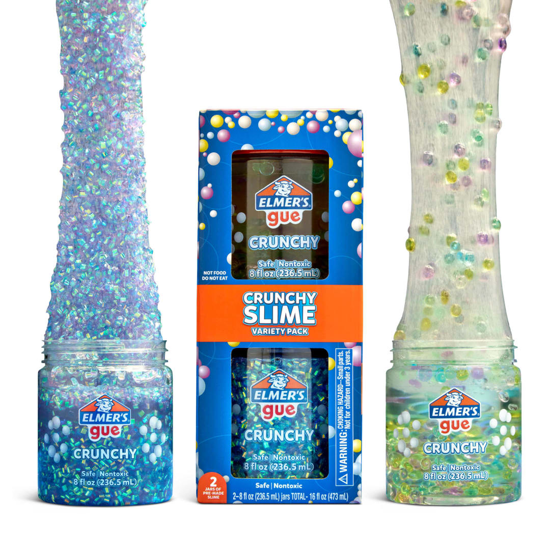 Elmer's Gue Premade Slime, Crunchy Slime, 2 Count