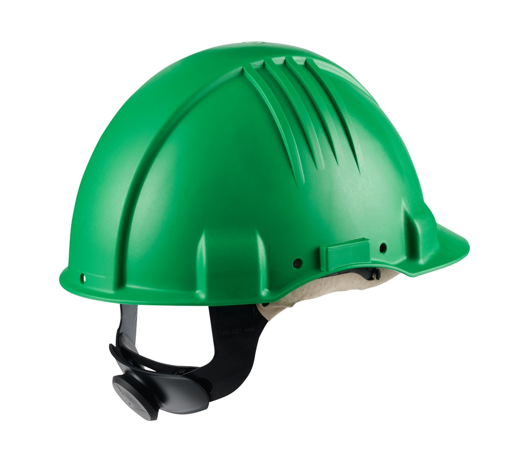 3M™ Yüksek Isı Sert Başlık, Mandallı, Havalandırmasız, 1000 V, Deri Ter Bantlı, Yeşil, G3501M-GP, 20 adet/Kutu