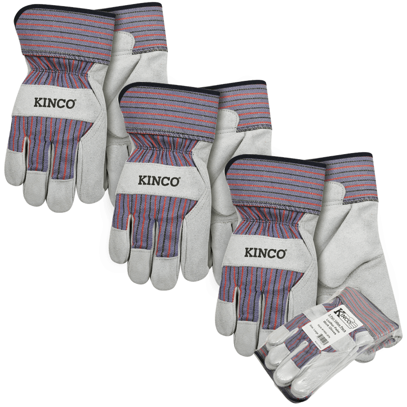 3-Pair Suede Cowhide Palm with Safety Cuff Multi-Pack