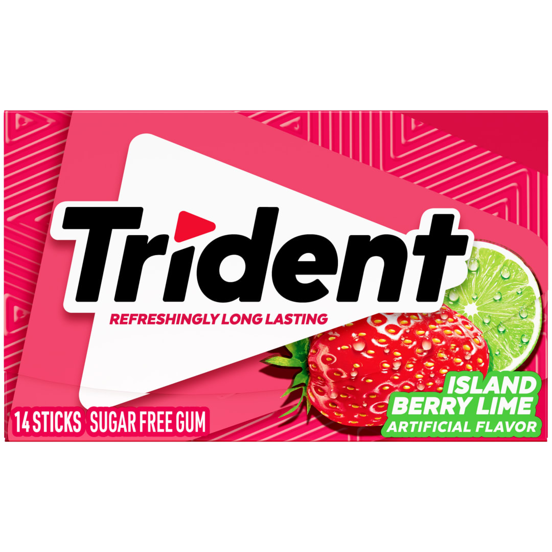 Trident Sugar Free Chewing Gum Island Berry Lime 14 pc Single