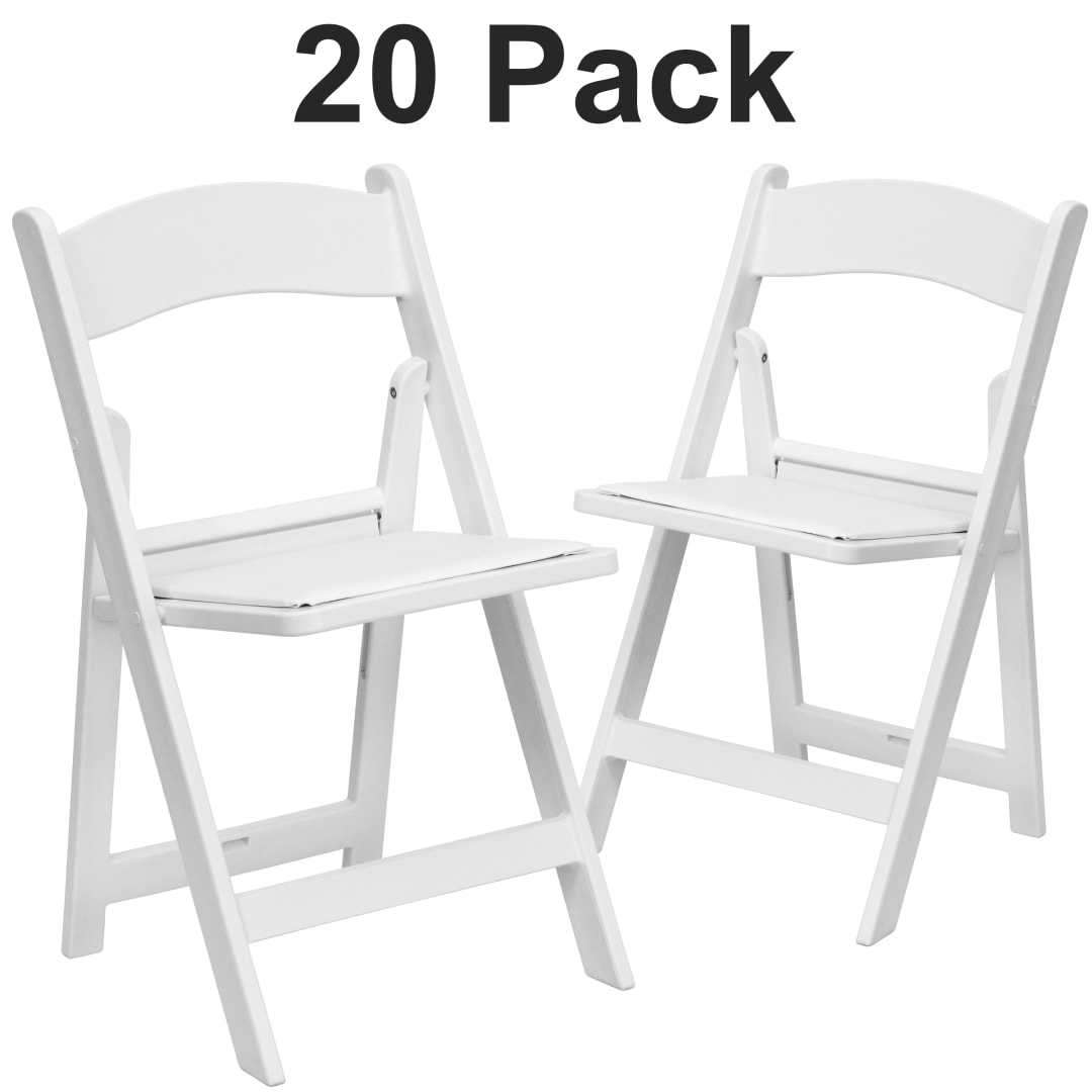 Hercules Folding Chair - Black Resin - 20 Pack 800LB Weight Capacity Comfortable Event Chair - Light Weight Folding Chair