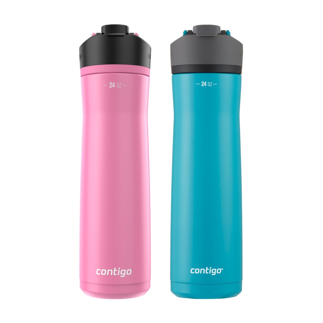 Contigo® Cortland Chill 2.0, Stainless Steel Water Bottle with AUTOSEAL® Lid, 24 oz, Juniper and Azalea, 2-Pack