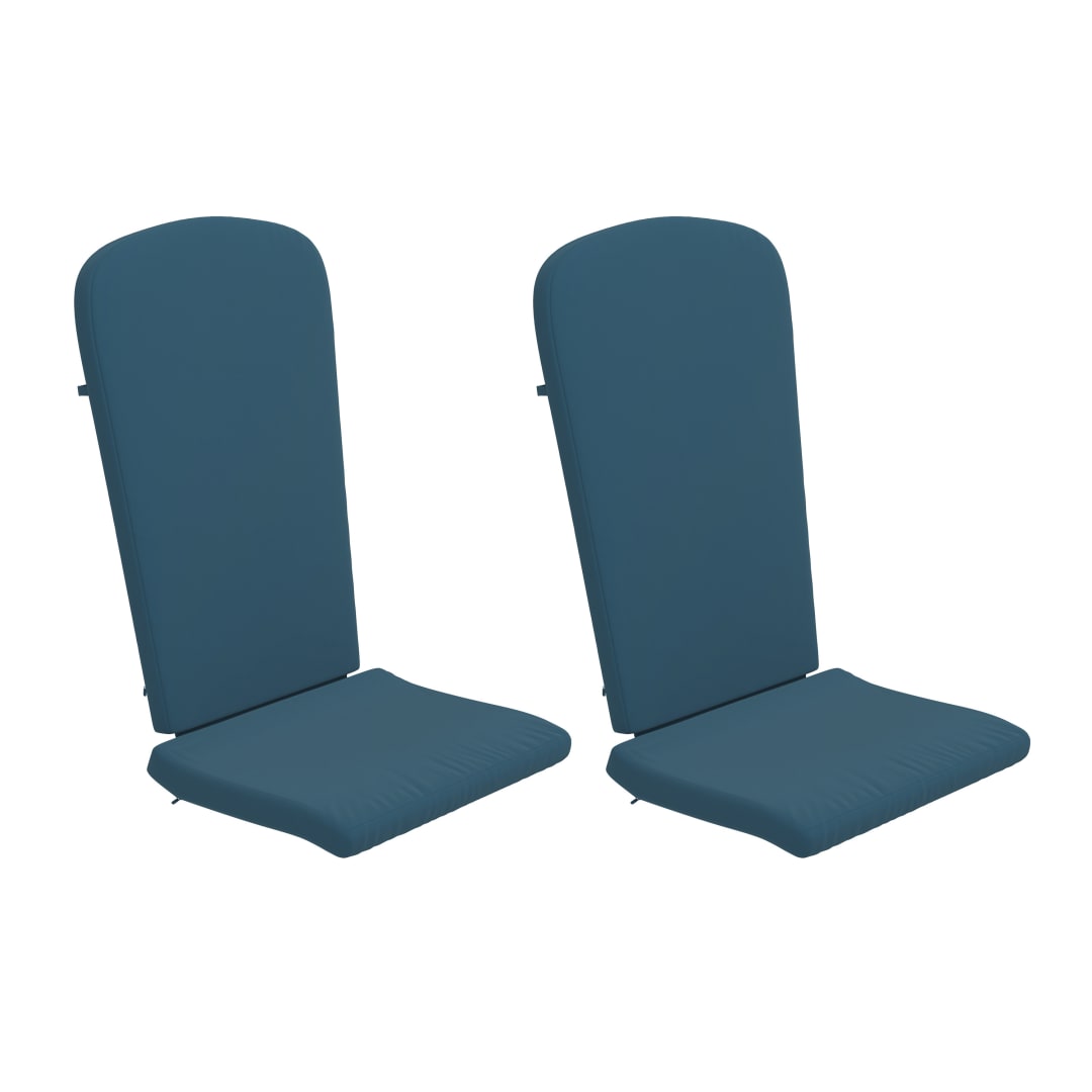 Charlestown Set of 2 All Weather Indoor/Outdoor High Back Adirondack Chair Cushions, Patio Furniture Replacement Cushions - Teal