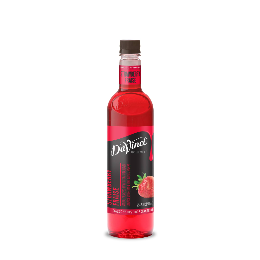 DaVinci Gourmet Strawberry Syrup, Plastic Bottle, Classic, 12 x 750 mL