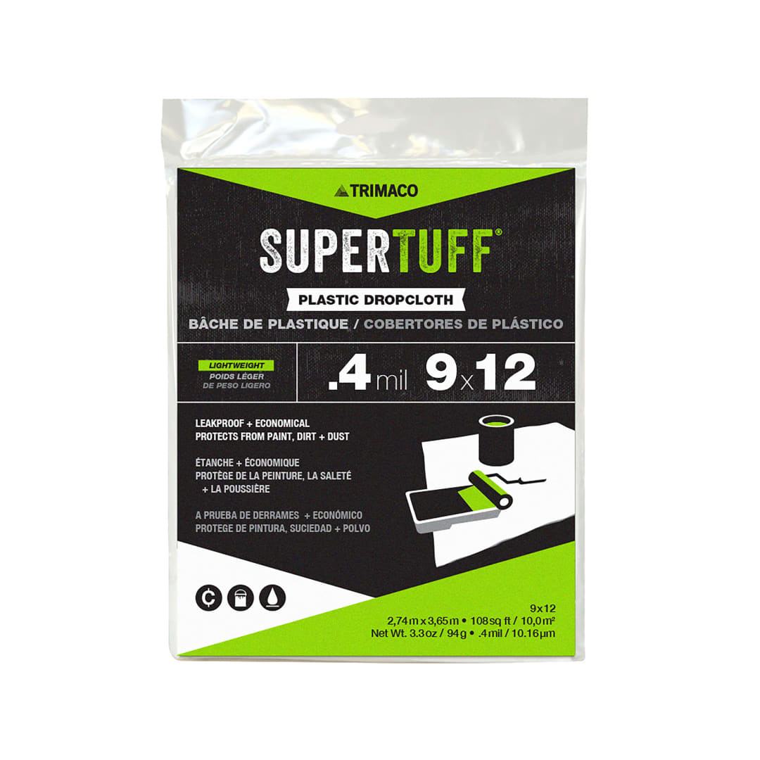Plastic Dropcloth, 0.4mil, 9'x12'