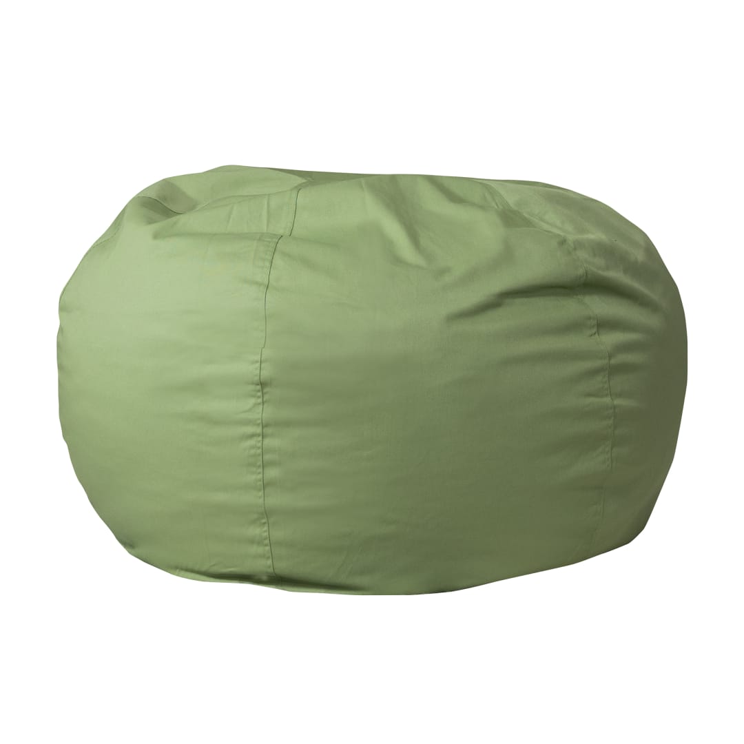 Duncan Oversized Solid Green Refillable Bean Bag Chair for All Ages