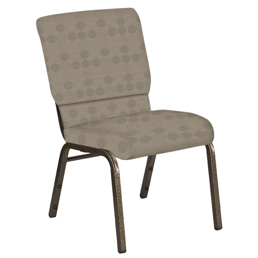 Embroidered 18.5''W Church Chair in Galaxy Moss Fabric - Gold Vein Frame