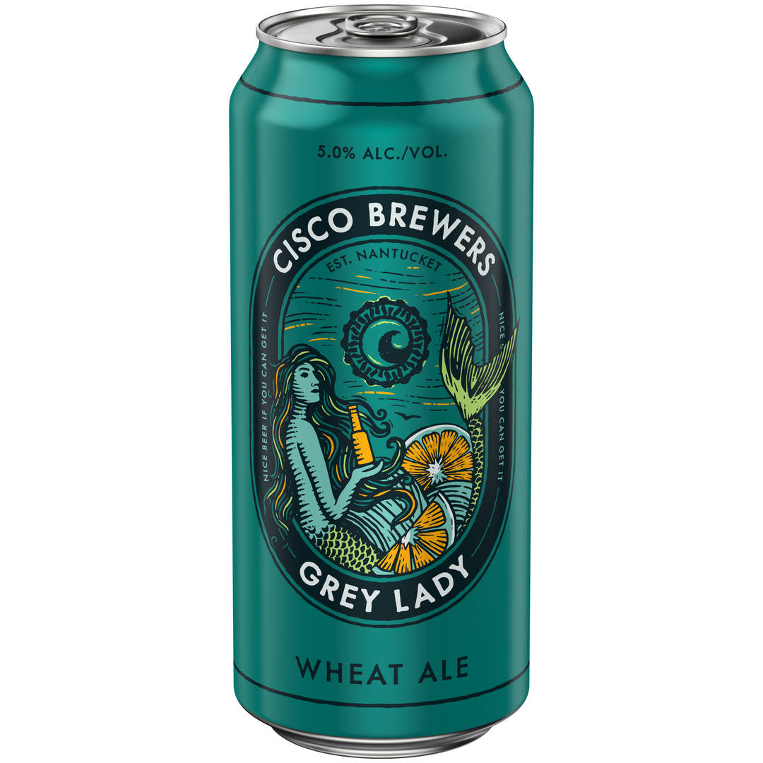 Cisco Brewers Grey Lady Wheat Ale 16 oz Single CAN 5ABV - Plain Aluminum - Standard Gloss - Craft Direct