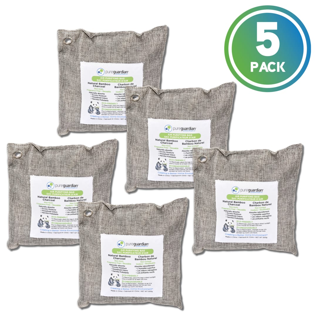 PureGuardian CB500 Bamboo Charcoal 500g Air Purifying Bag Gray / 5-Pack