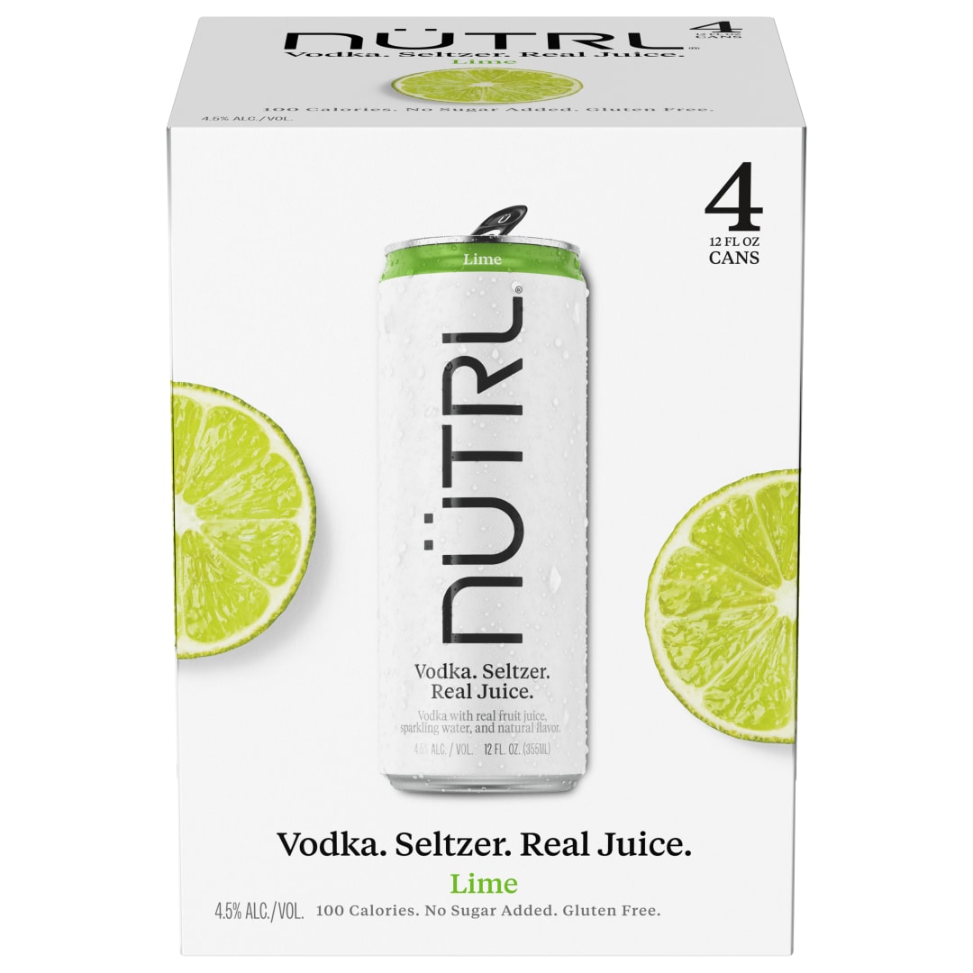 Nutrl Lime Vodka Seltzer 4 Pack 12 fl oz Cans