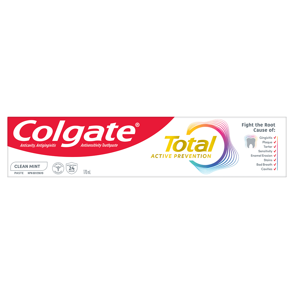 Colgate Total Active Prevention Clean Mint Toothpaste, 170 mL