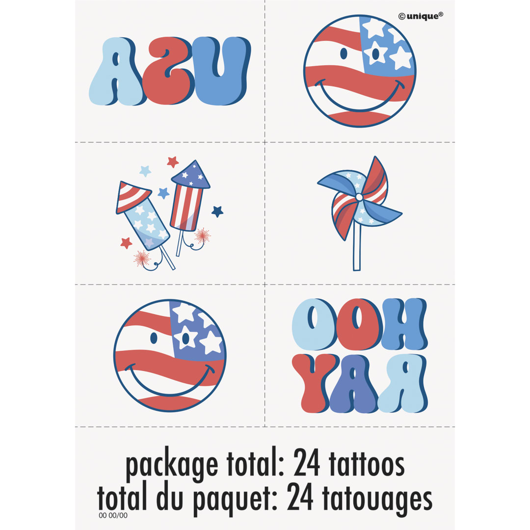 Retro USA Tattoos, 24ct