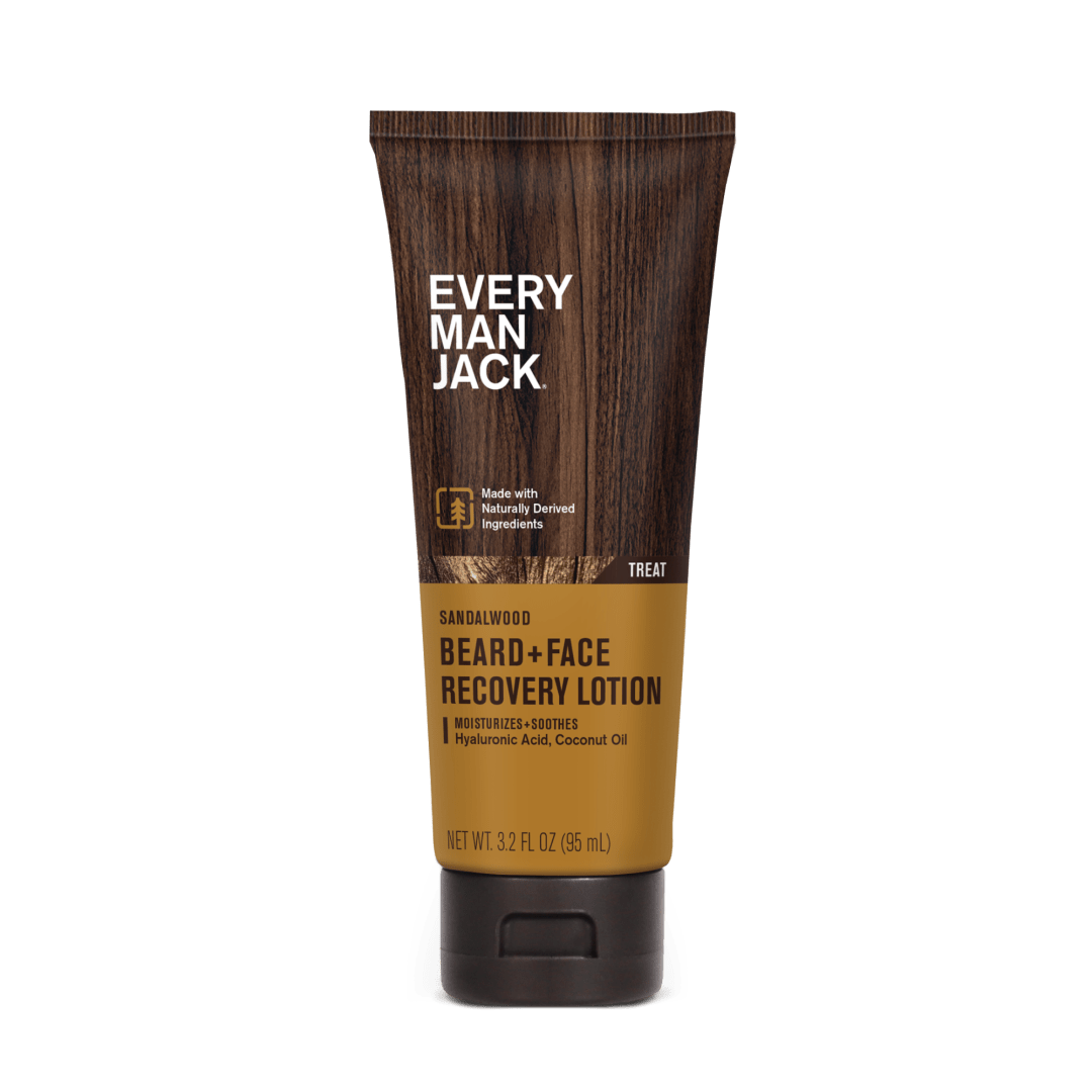 Every Man Jack Sandalwood Recovery Beard and Face Lotion for Men, Naturally Derived, 3.2 oz