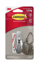 Gancho Adesivo Design 3M™ Command™, Cromado, Médio, 1 Unidade