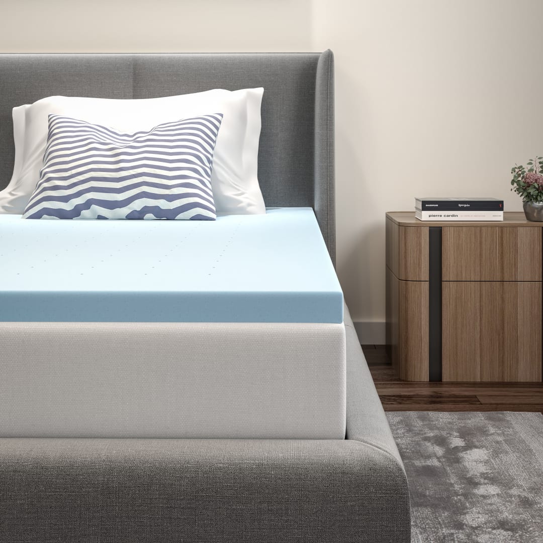 Capri Comfortable Sleep 2 inch Cooling Gel Mattress Topper with CertiPUR-US Certified Memory Foam - Twin