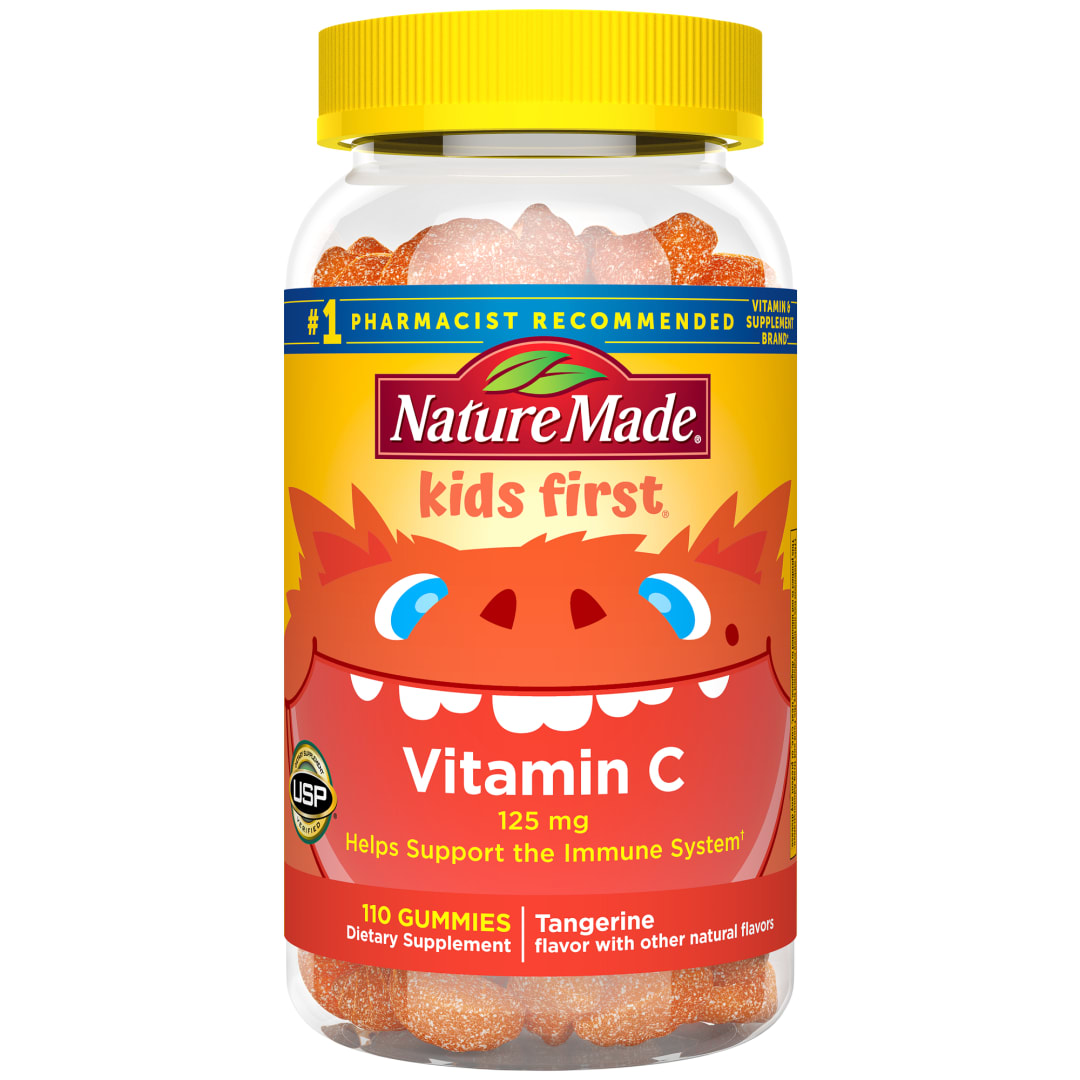 Nature Made Kids First Vitamin C Gummies, Dietary Supplement for Immune Support, 110 Gummies, 110 Day Supply