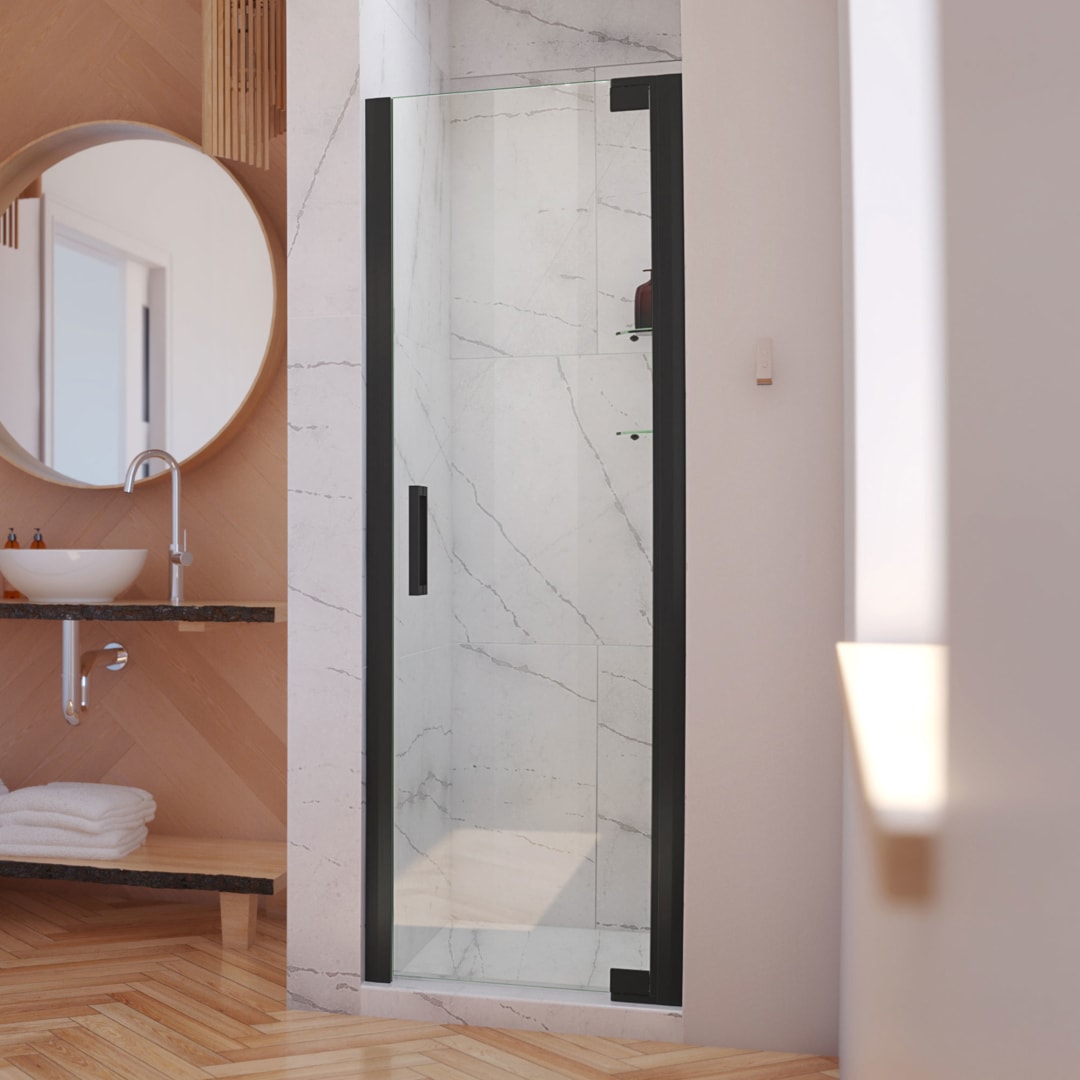 DreamLine Elegance-LS 28 3/4 - 30 3/4 inch W x 72 inch H Frameless Pivot Shower Door in Matte Black