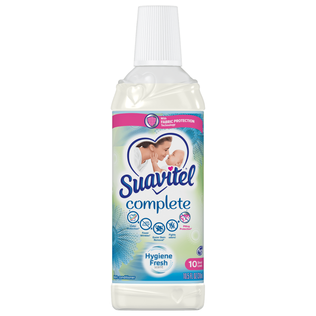 Suavitel Complete Liquid Fabric Conditioner, Laundry Fabric Softener with Fabric Protection Technology, Hygiene Fresh, 10.5 oz, Enough Liquid For 10 Small Loads