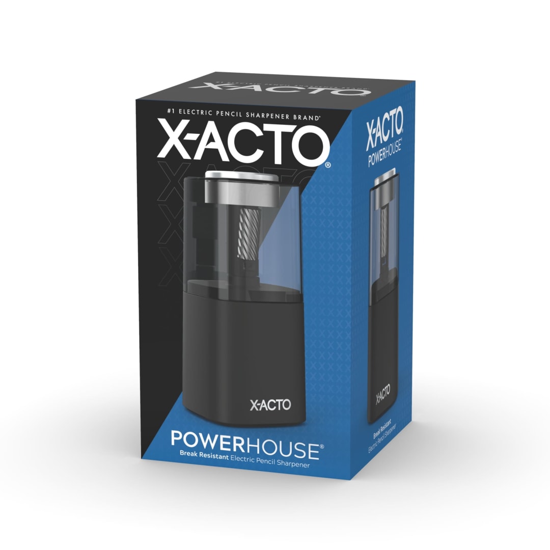 X-ACTO® Pencil Sharpener, Powerhouse Electric Pencil Sharpener, SafeStart Motor, Black, 1 Count