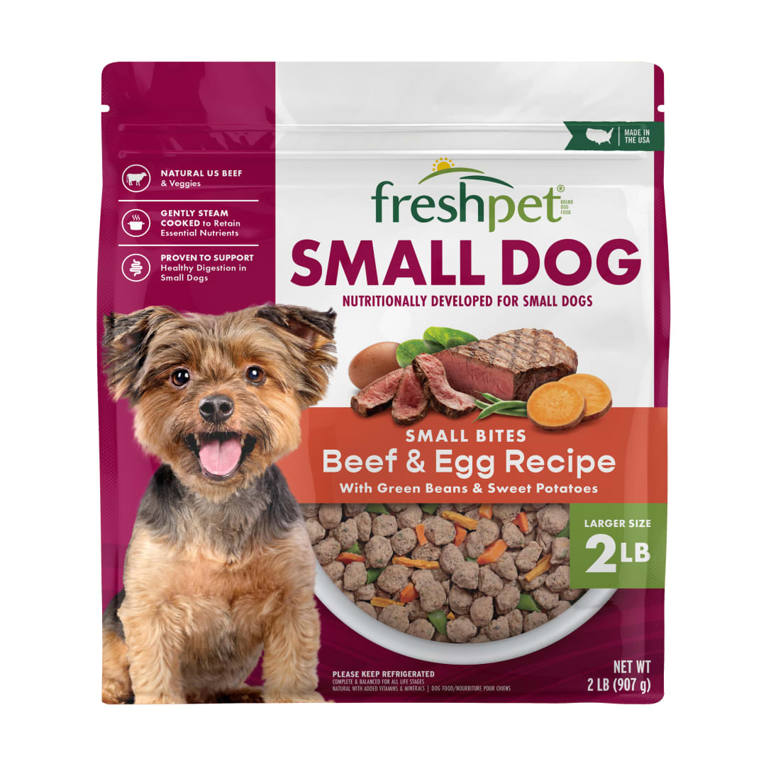 Freshpet Healthy & Natural Grain Free Small Dogs/Breeds Dog Food, Fresh Beef Recipe, 2lb